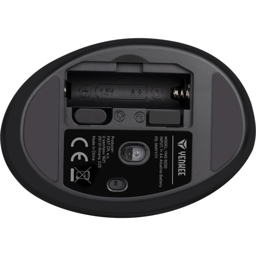 Yenkee - Ergonomic mouse 1000/1600 DPI 1xAA black