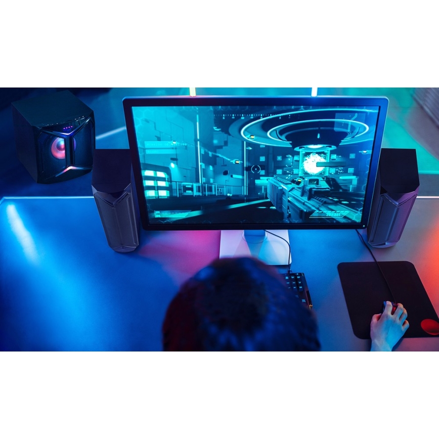Yenkee - PC Speakers 2.1 50W/230V black + remote control
