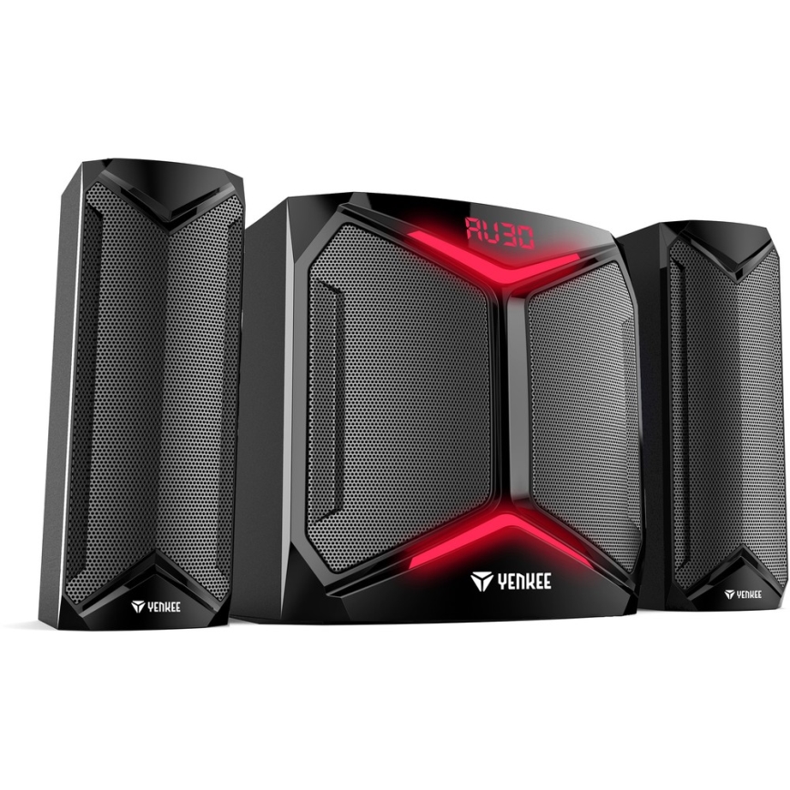 Yenkee - PC Speakers 2.1 50W/230V black + remote control