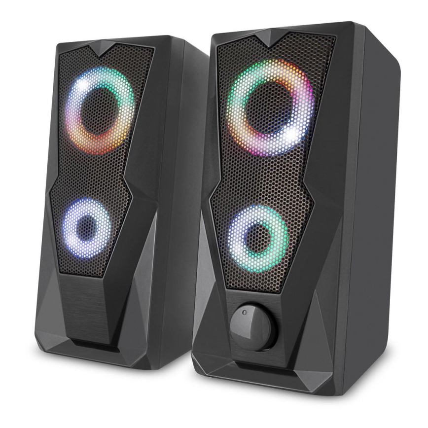 Yenkee - USB Speakers with RGB backlighting 6W/5V black