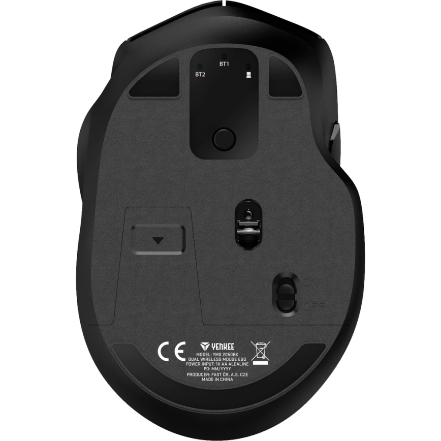 Yenkee - Wireless mouse 800/1200/1600 DPI 1xAA black