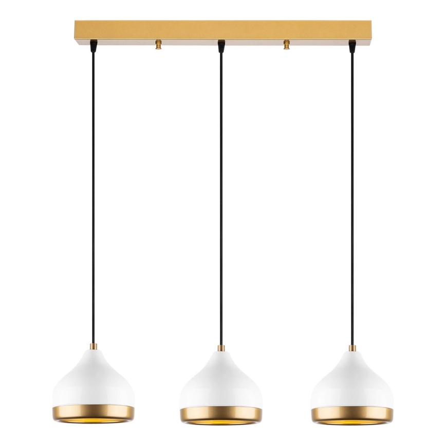 YILDO pendant lamp 3xE27/40W/230V white/gold