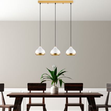 YILDO pendant lamp 3xE27/40W/230V white/gold