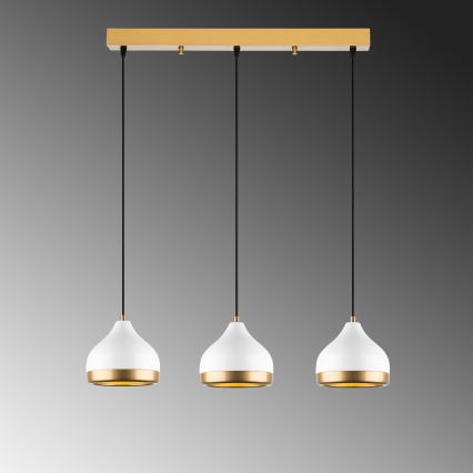 YILDO pendant lamp 3xE27/40W/230V white/gold