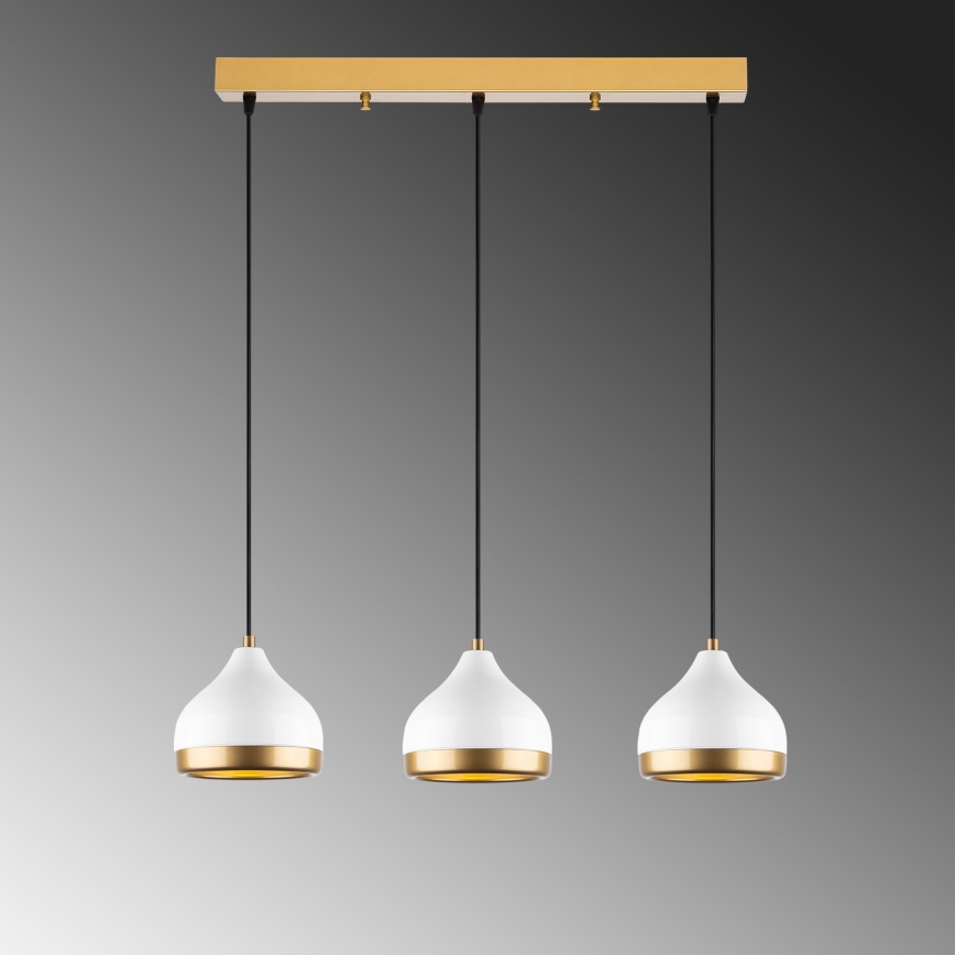 YILDO pendant lamp 3xE27/40W/230V white/gold