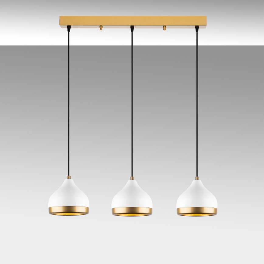 YILDO pendant lamp 3xE27/40W/230V white/gold