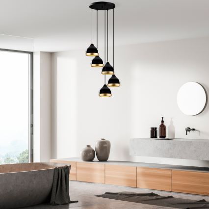YILDO pendant lamp 5xE27/40W/230V black/gold