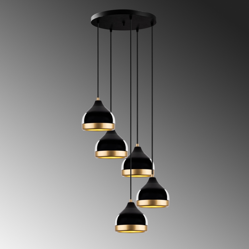 YILDO pendant lamp 5xE27/40W/230V black/gold