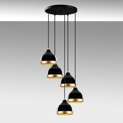 YILDO pendant lamp 5xE27/40W/230V black/gold
