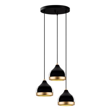 YILDO Pendant Light 3xE27/40W/230V Black/Gold