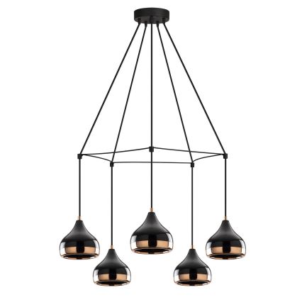 YILDO Pendant Light 5xE27/40W/230V Black/Copper