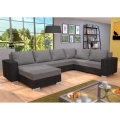 YORK Reversible U-shaped Upholstered Pull-out Sofa — Gray/Beige/Brown