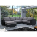 YORK Upholstered Universal U-Shaped Sofa Bed, Grey/Black