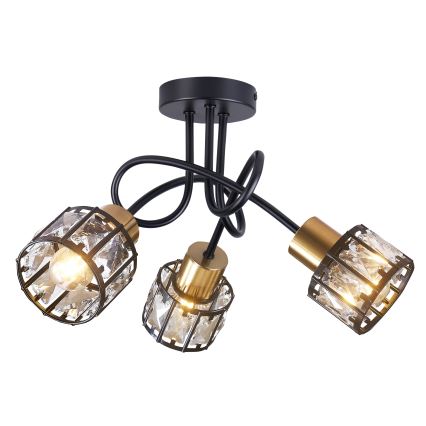 ZAHARA Flush-Mount Chandelier 3xE27/10W/230V Black