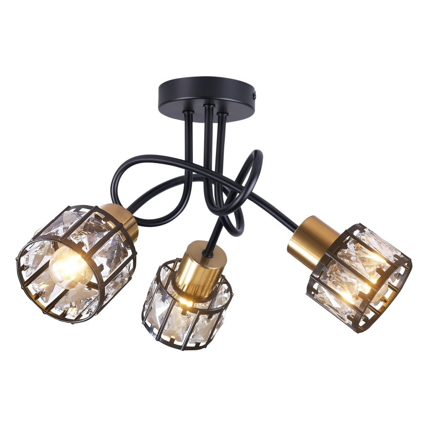 ZAHARA Flush-Mount Chandelier 3xE27/10W/230V Black