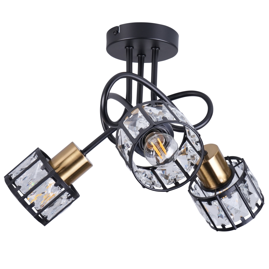 ZAHARA Flush-Mount Chandelier 3xE27/10W/230V Black