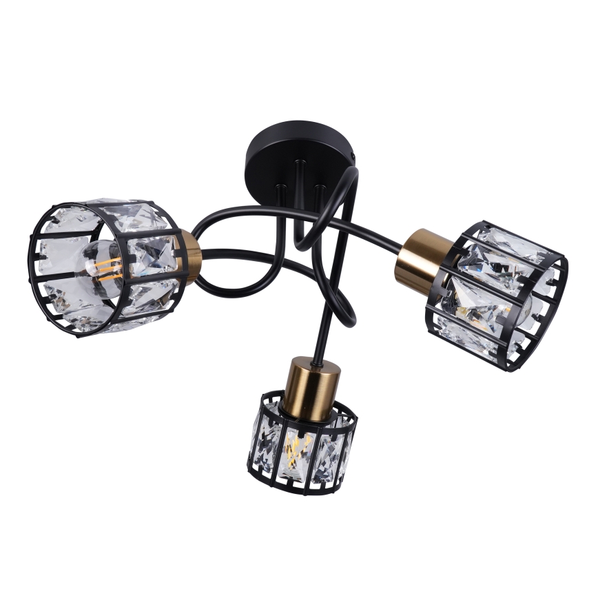 ZAHARA Flush-Mount Chandelier 3xE27/10W/230V Black