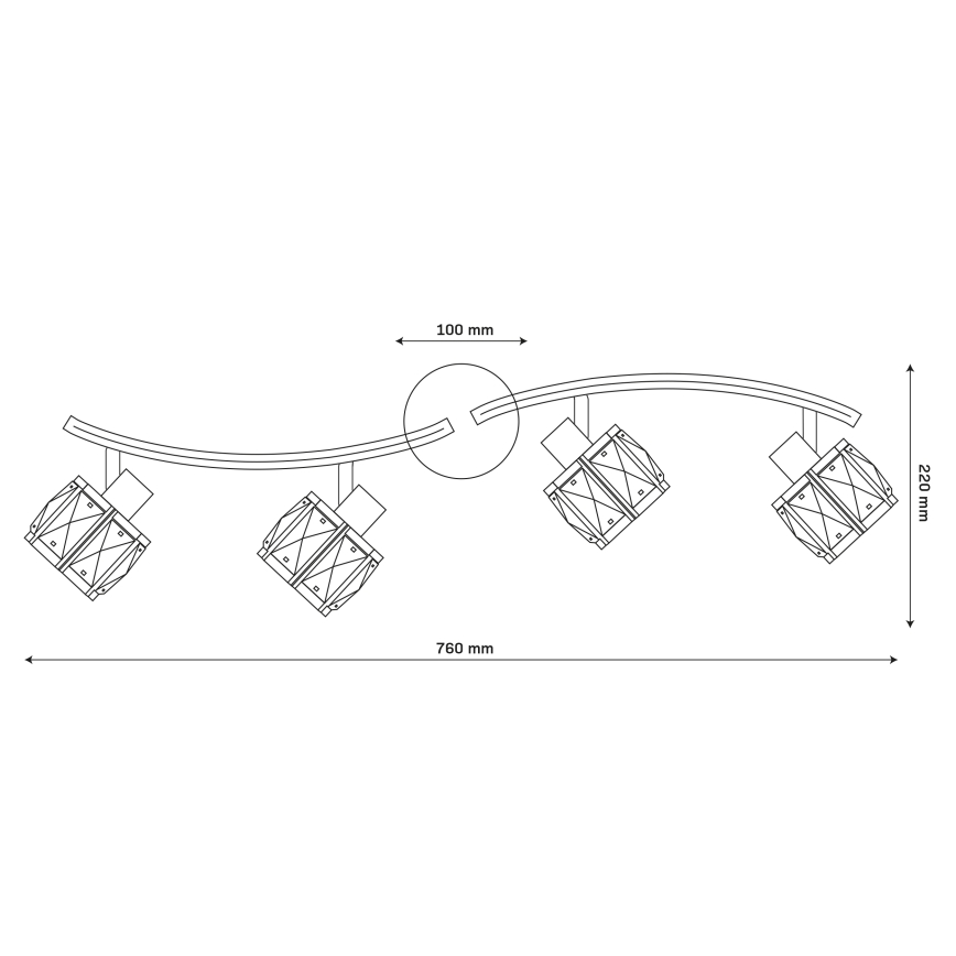 ZAHARA Flush-Mount Chandelier 4xE27/10W/230V Black
