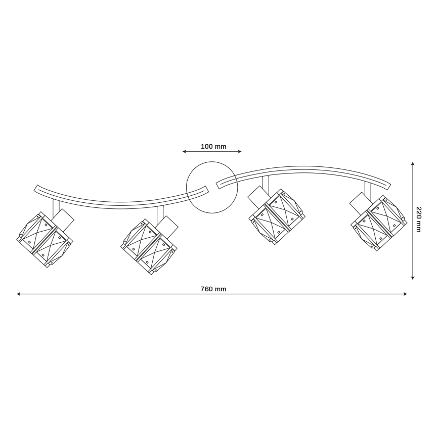 ZAHARA Flush-Mount Chandelier 4xE27/10W/230V, Gold