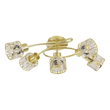 ZAHARA Flush-Mount Chandelier 5xE27/10W/230V, Gold