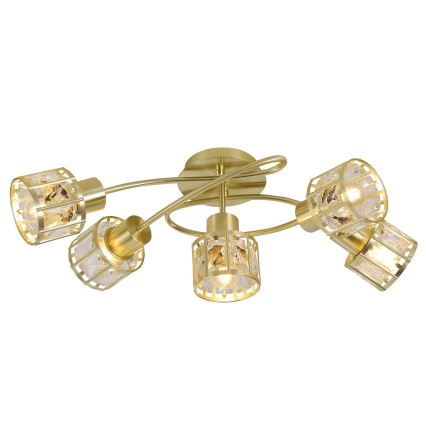 ZAHARA Flush-Mount Chandelier 5xE27/10W/230V, Gold
