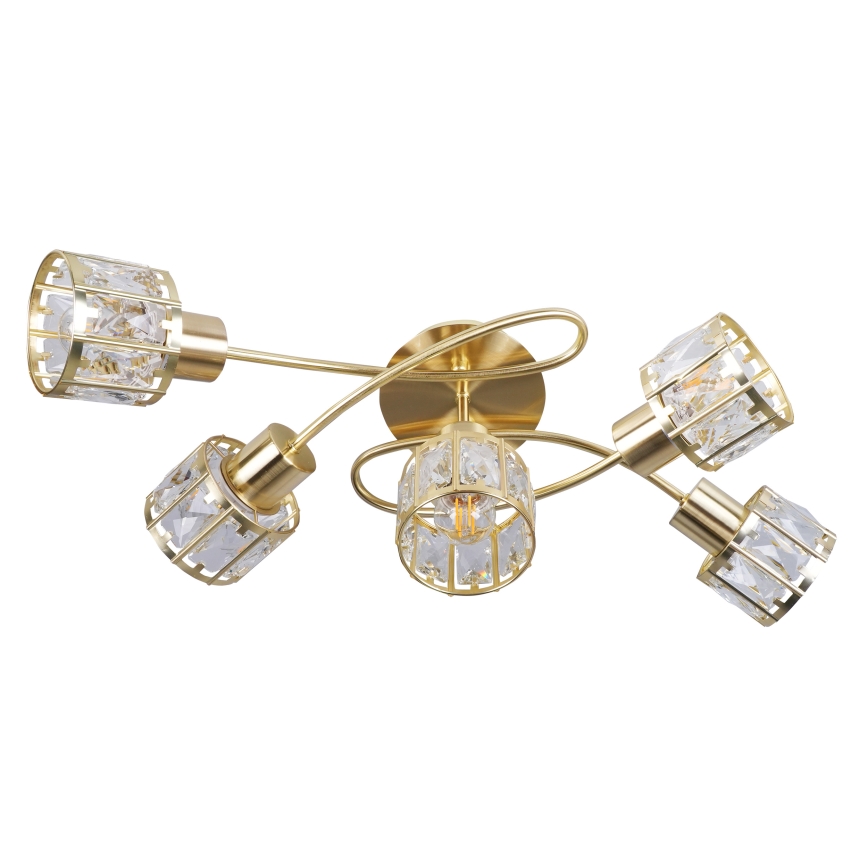 ZAHARA Flush-Mount Chandelier 5xE27/10W/230V, Gold