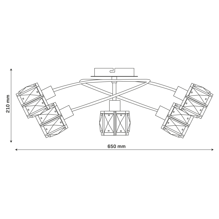 ZAHARA Flush-Mount Chandelier 5xE27/10W/230V, Gold