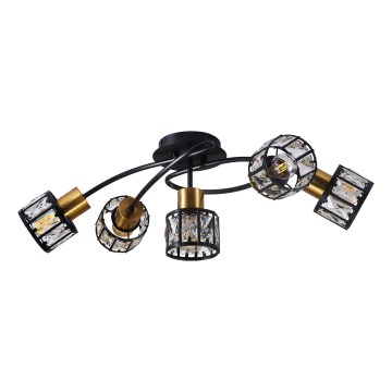 ZAHARA Flush-Mounted Chandelier 5xE27/10W/230V Black