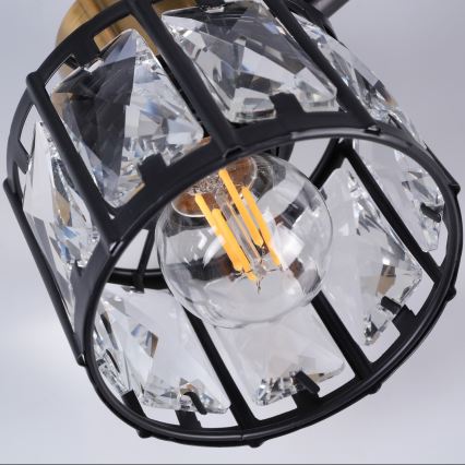 ZAHARA Flush-Mounted Chandelier 5xE27/10W/230V Black
