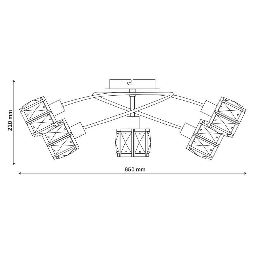 ZAHARA Flush-Mounted Chandelier 5xE27/10W/230V Black