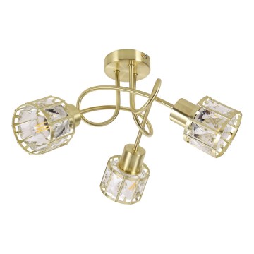 ZAHARA Flush‑Mount Chandelier 3xE27/10W/230V — Gold Finish