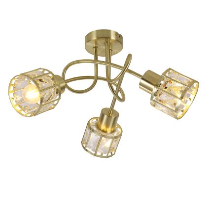 ZAHARA Flush‑Mount Chandelier 3xE27/10W/230V — Gold Finish