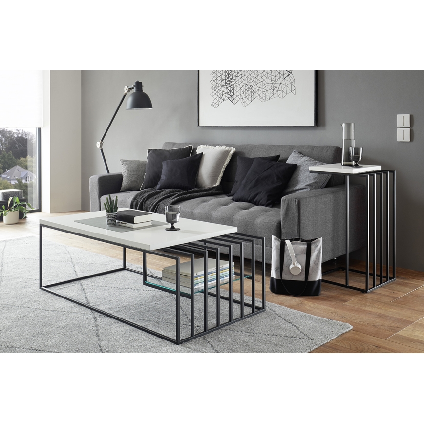 ZAIRA White Side Table