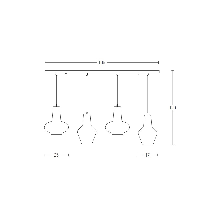 Zambelis 17151 - Chandelier on a string 4xE27/40W/230V