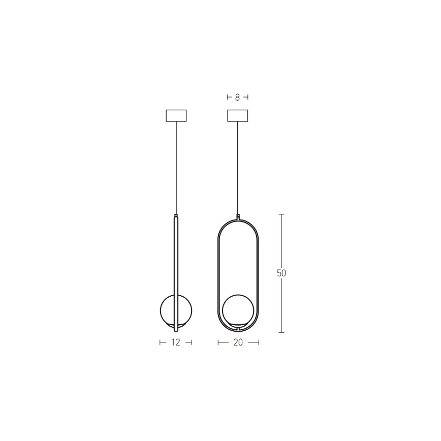 Zambelis 18142-BR - Chandelier on a string 1xG9/9W/230V