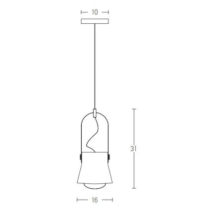 Zambelis 18193 - Chandelier on a string 1xE27/40W/230V white
