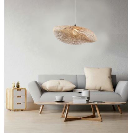 Zambelis 19103 - Chandelier on a string 1xE27/40W/230V bamboo/beige