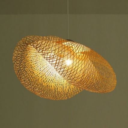 Zambelis 19103 - Chandelier on a string 1xE27/40W/230V bamboo/beige