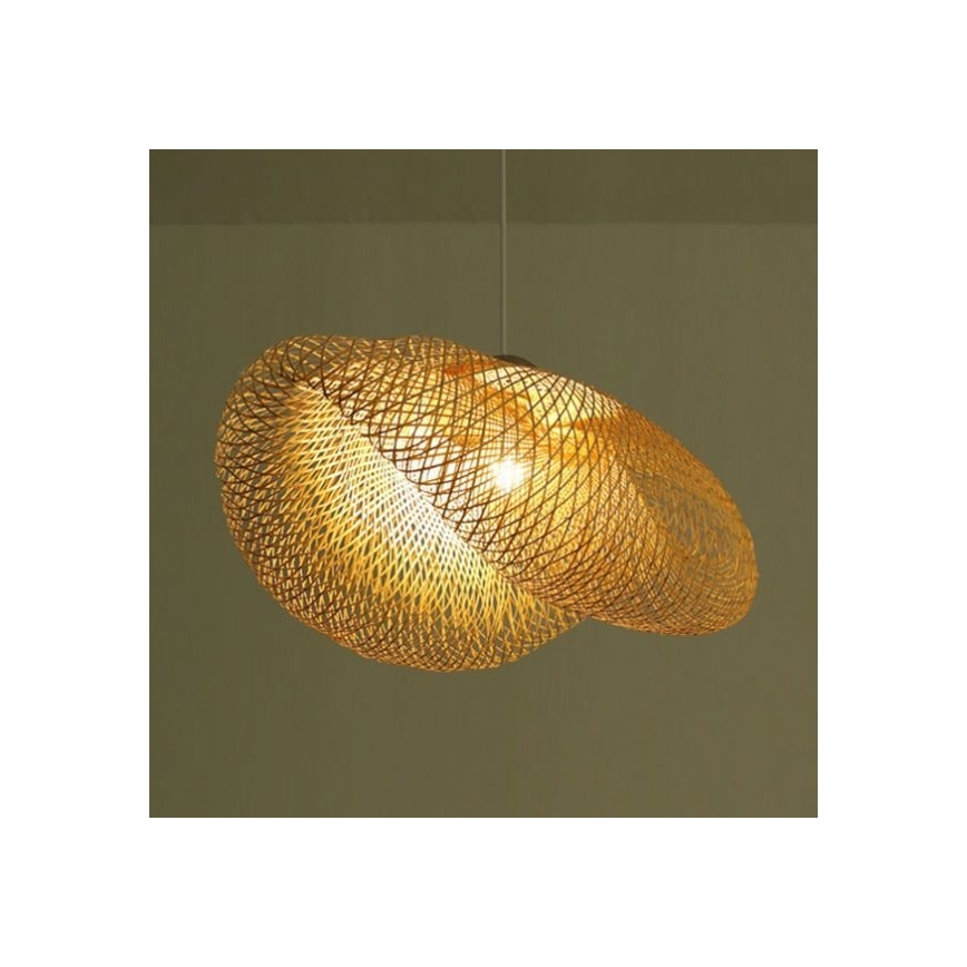 Zambelis 19103 - Chandelier on a string 1xE27/40W/230V bamboo/beige