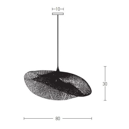 Zambelis 19103 - Chandelier on a string 1xE27/40W/230V bamboo/beige