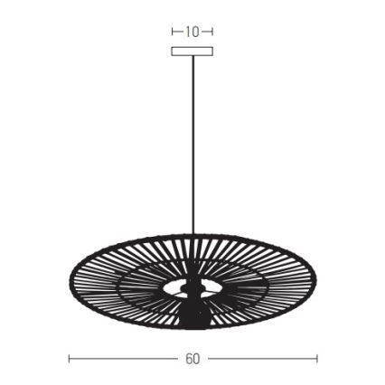 Zambelis 19104 - Chandelier on a string 1xE27/40W/230V bamboo/black