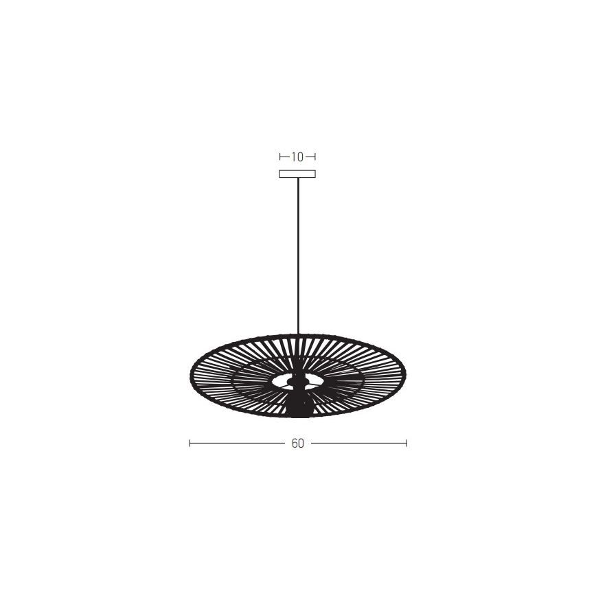 Zambelis 19104 - Chandelier on a string 1xE27/40W/230V bamboo/black