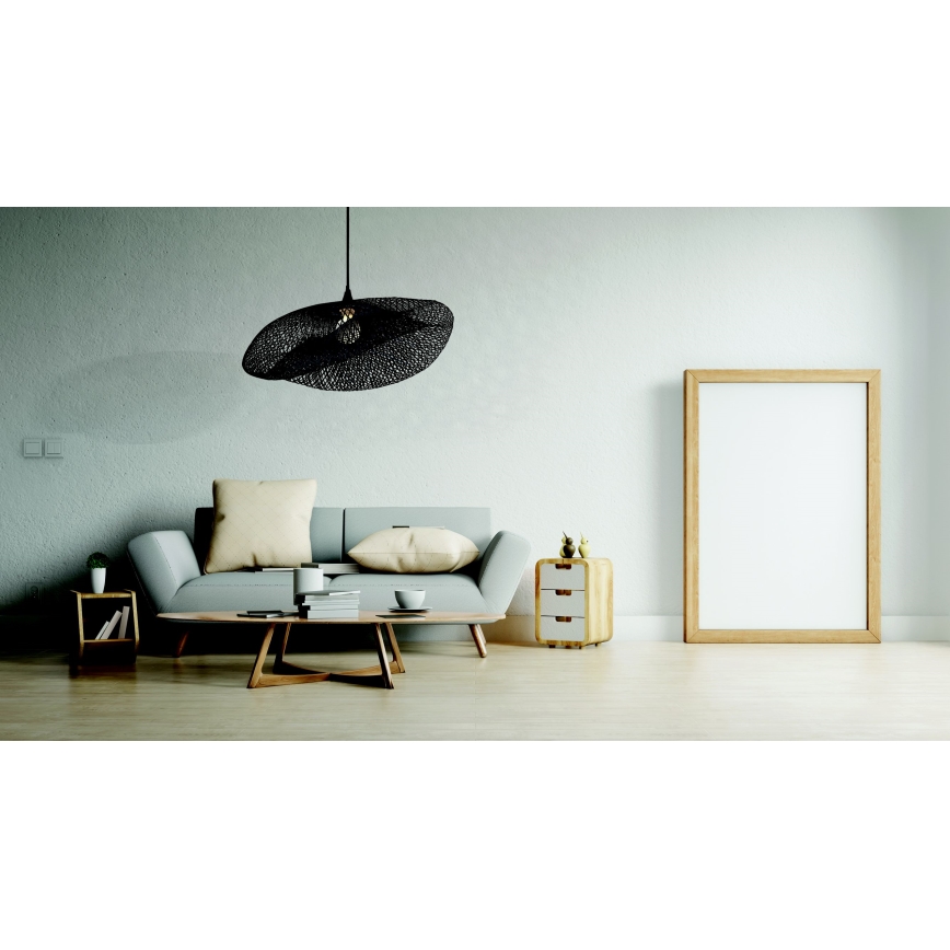 Zambelis 19108 - Chandelier on a string 1xE27/40W/230V bamboo/black