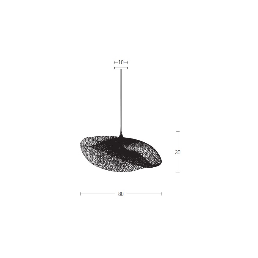 Zambelis 19108 - Chandelier on a string 1xE27/40W/230V bamboo/black