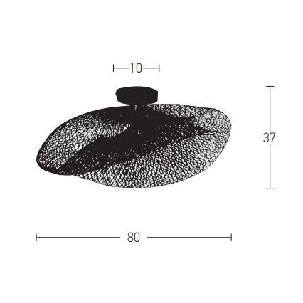 Zambelis 19109 - Surface-mounted chandelier 1xE27/40W/230V bamboo/black