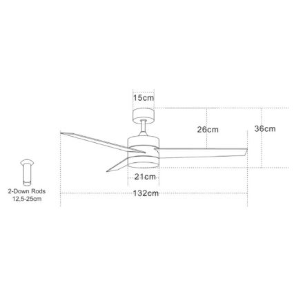 Zambelis 19134 - LED Ceiling fan LED/15W/230V 3000/4000/6000K matte chrome + remote control