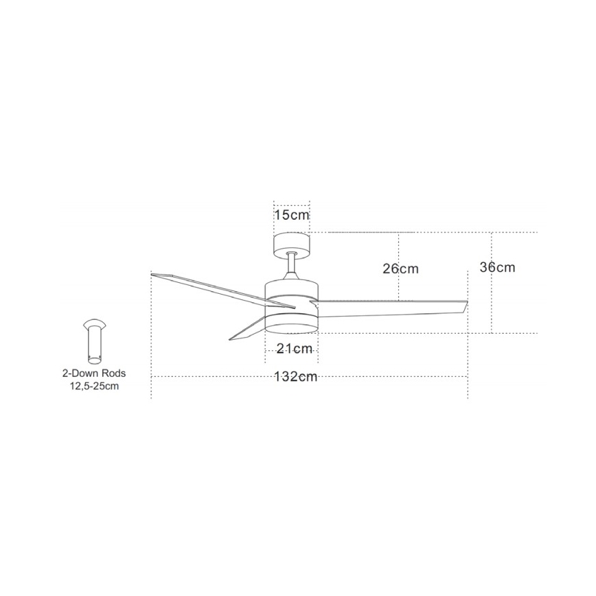 Zambelis 19134 - LED Ceiling fan LED/15W/230V 3000/4000/6000K matte chrome + remote control