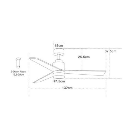 Zambelis 19135 - LED Ceiling fan LED/15W/230V 3000/4000/6000K + remote control