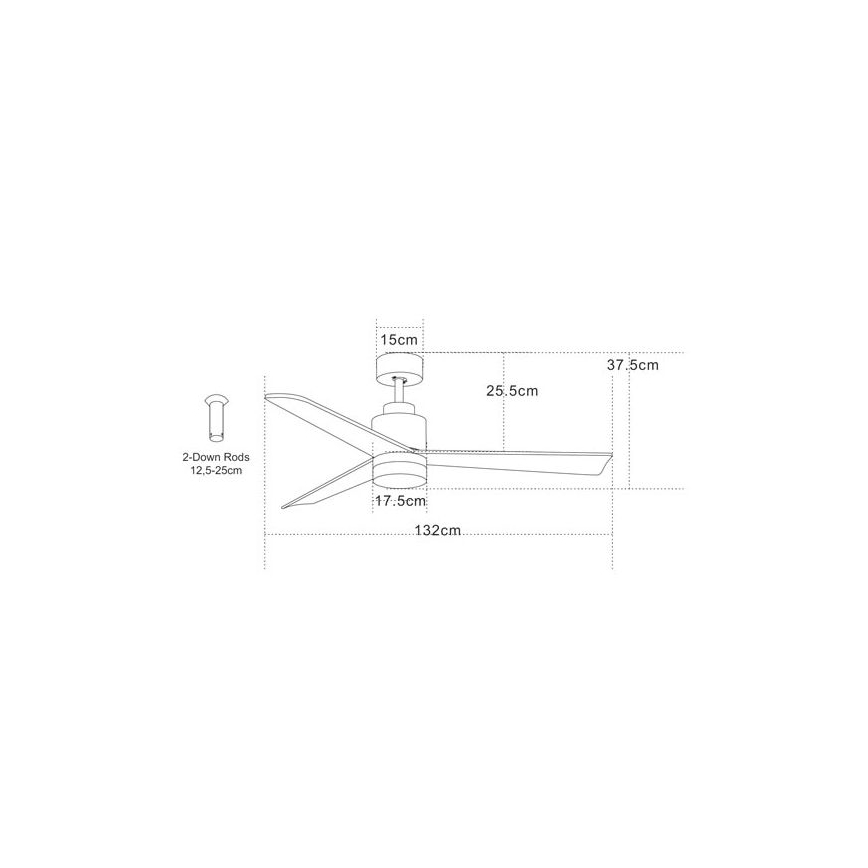Zambelis 19135 - LED Ceiling fan LED/15W/230V 3000/4000/6000K + remote control