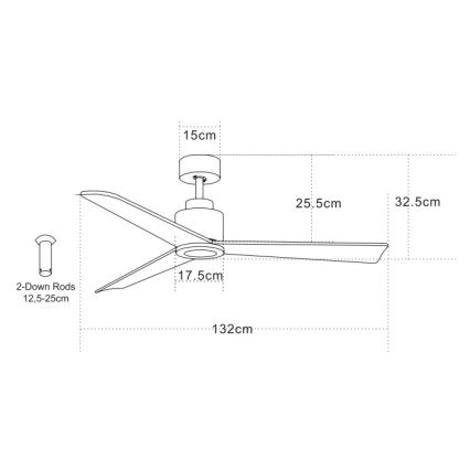 Zambelis 19136-B - Ceiling fan + remote control